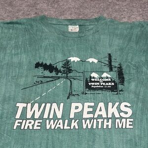 1992 Twin Peaks Tie Dye Green T-Shirt David Lynch